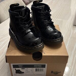 Dr. Martens Black Patent Toddler Shoe/Boot
